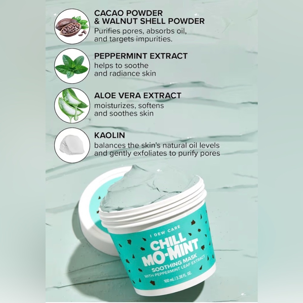 I Dew Care - Chill Mo-Mint Soothing Mask - NWT MSRP $25 - Picture 7 of 8